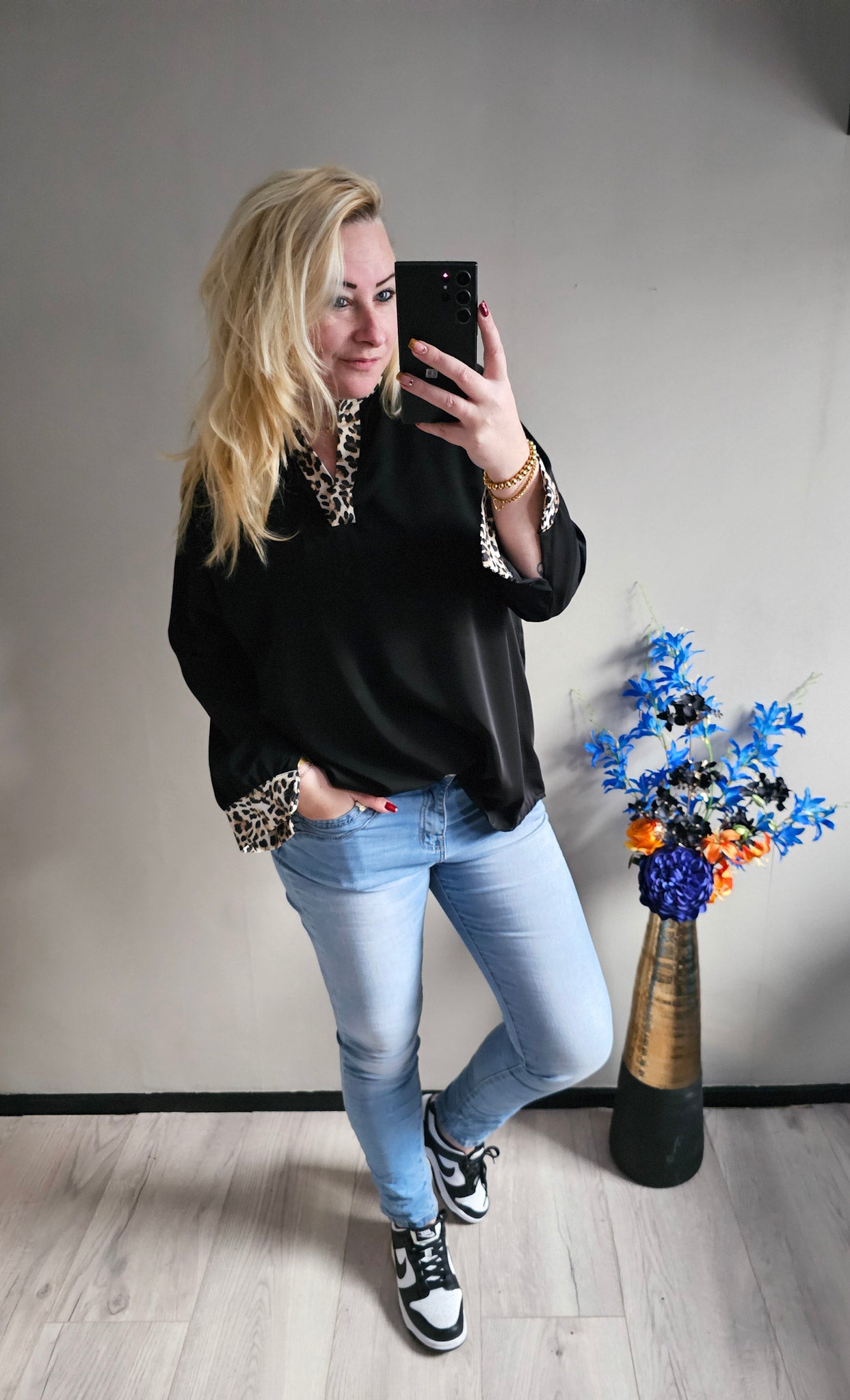 PANTER BLOUSE | ZWART