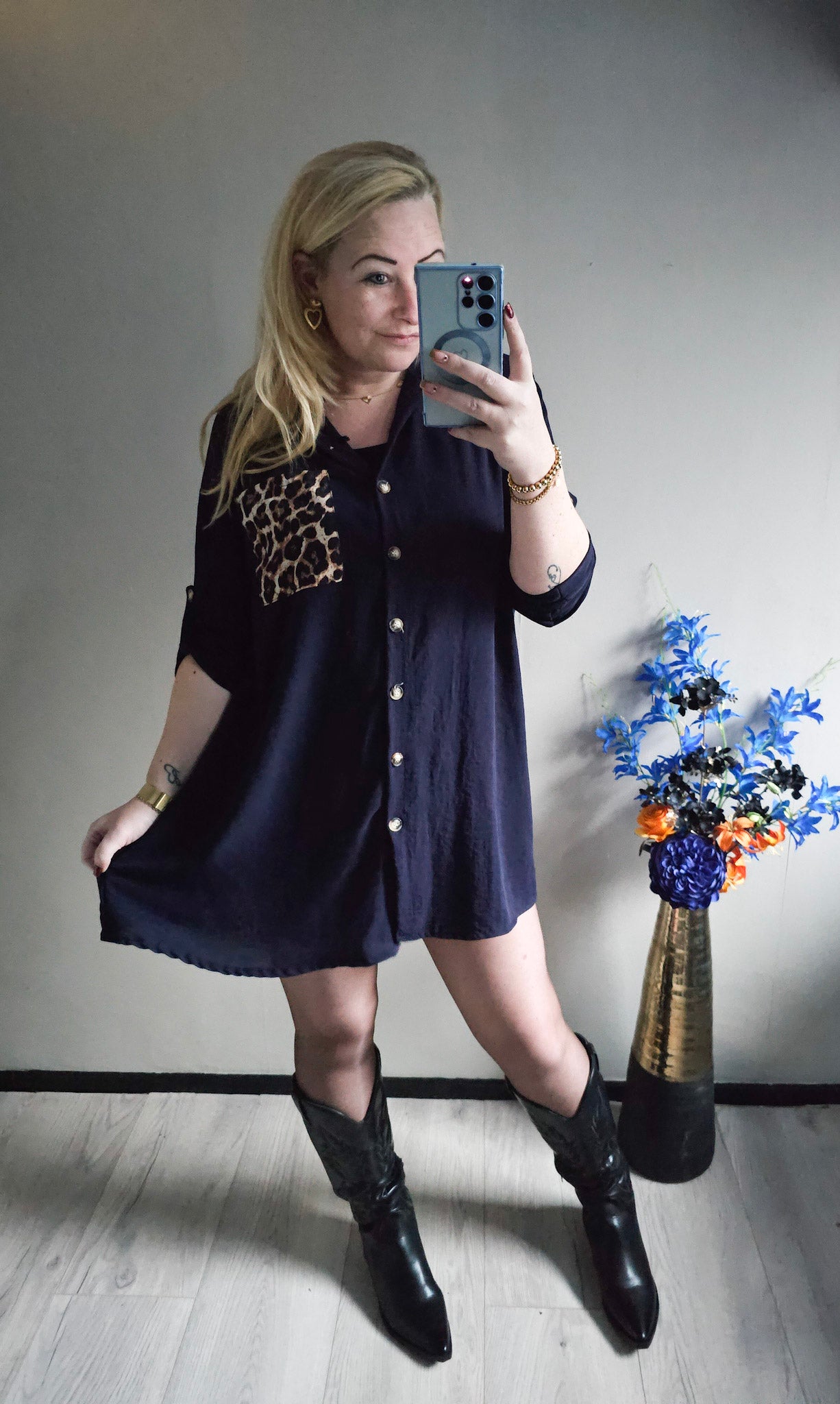 PANTER BLOUSE | MARINE BLAUW
