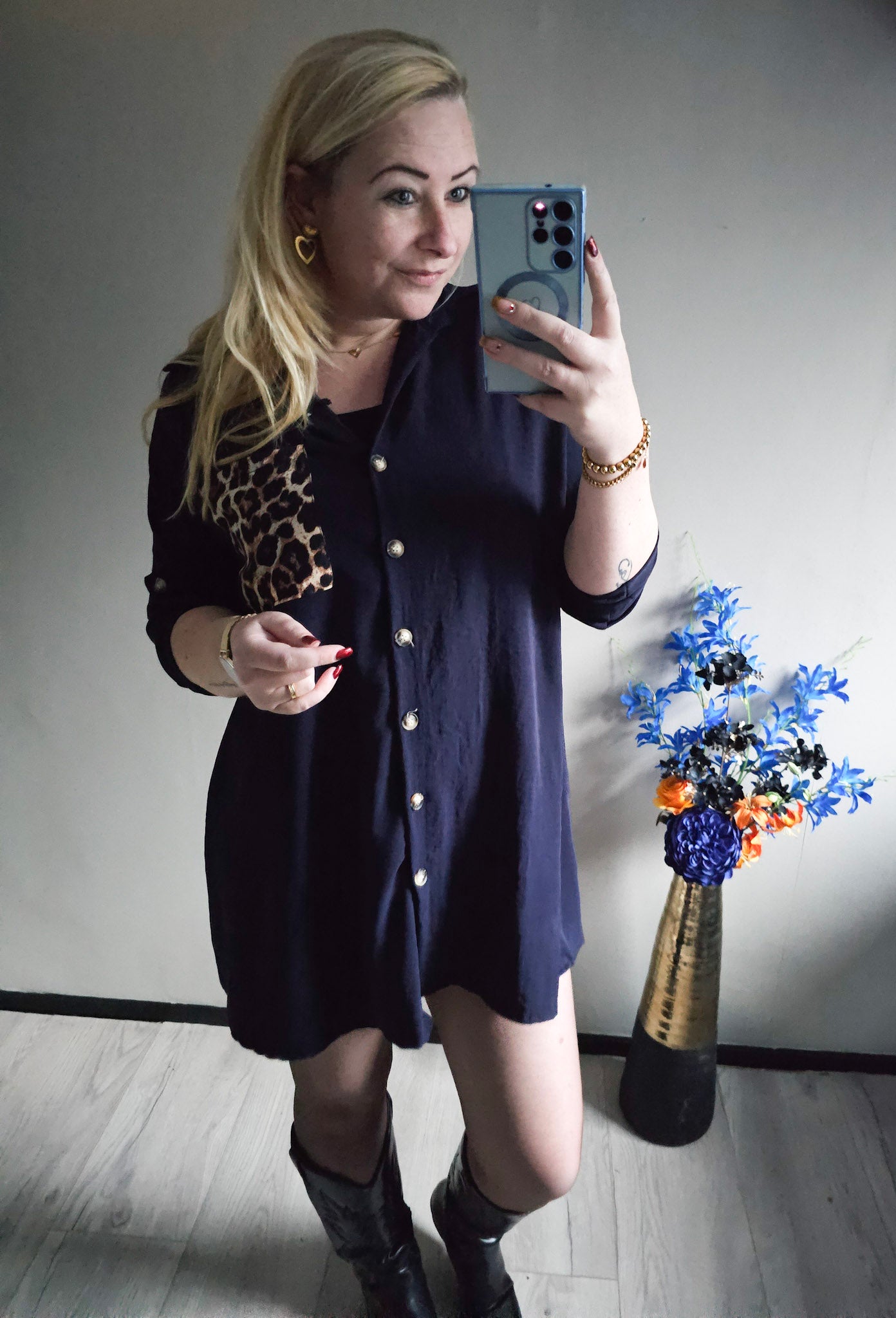 PANTER BLOUSE | MARINE BLAUW