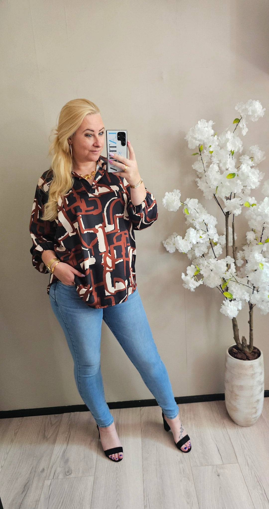 BLOUSE SATIN PRINT | BRUIN