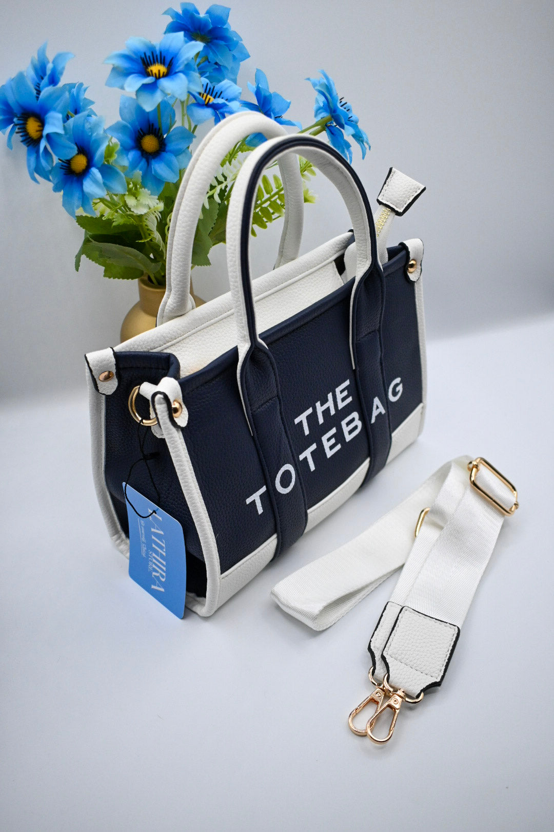 TOTE BAG | DONKERBLAUW/WIT