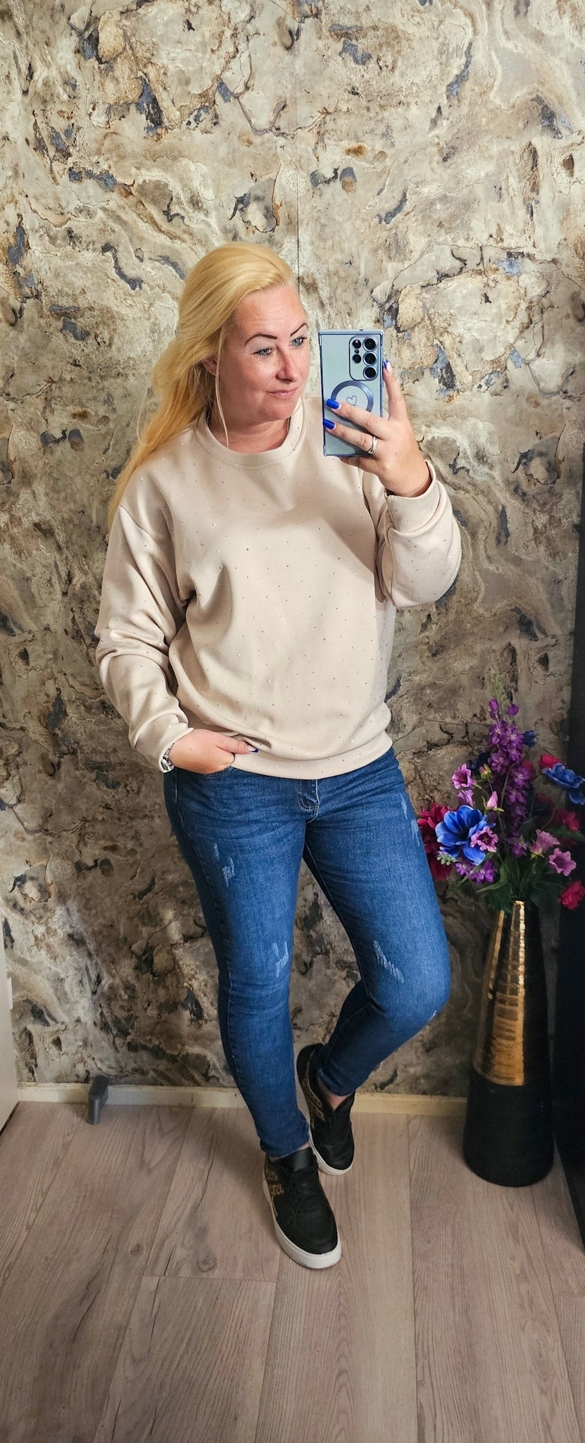 PAILLETTEN TRUI | BEIGE