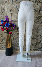 BUTTON COMFY BROEK | WIT