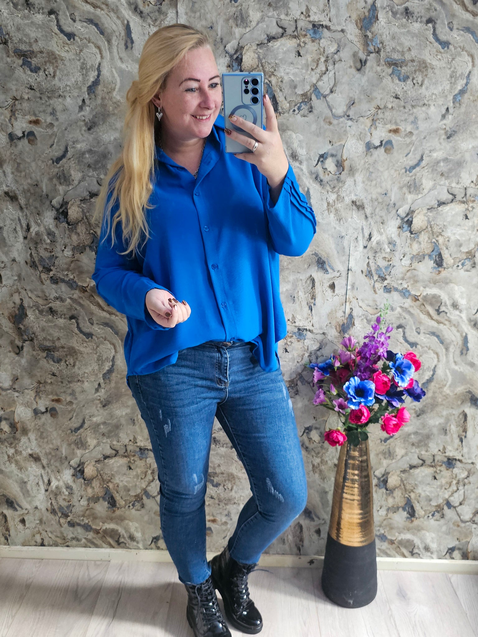 BLOUSE NENA | KOBALT BLAUW