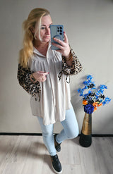 LEOPARD BLOUSE | BEIGE