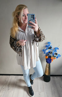 LEOPARD BLOUSE | BEIGE