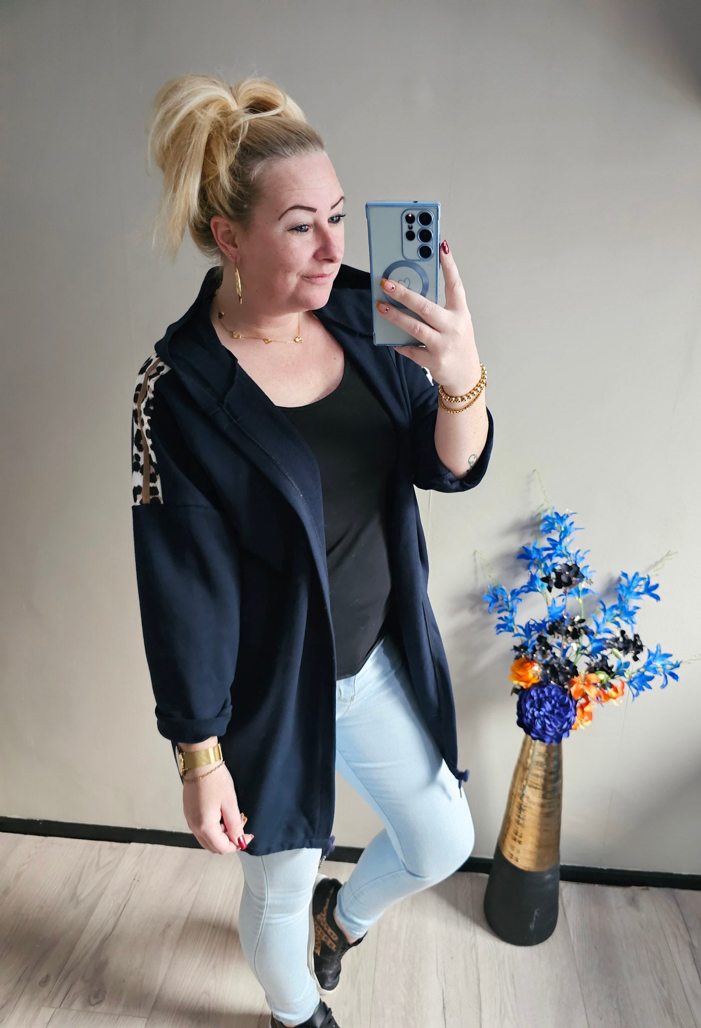LEOPARD VEST | MARINE