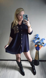 PANTER BLOUSE | MARINE BLAUW