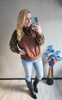 LEOPARD TWIST TRUI | ROESTBRUIN