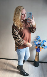 LEOPARD TWIST TRUI | ROESTBRUIN