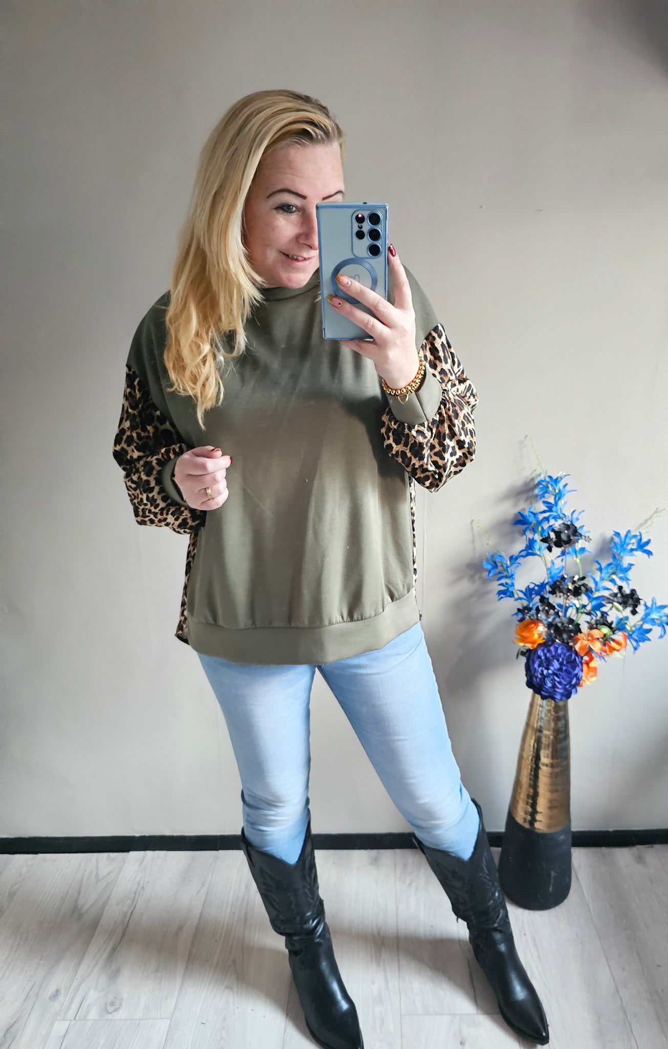 LEOPARD TWIST TRUI | KHAKI