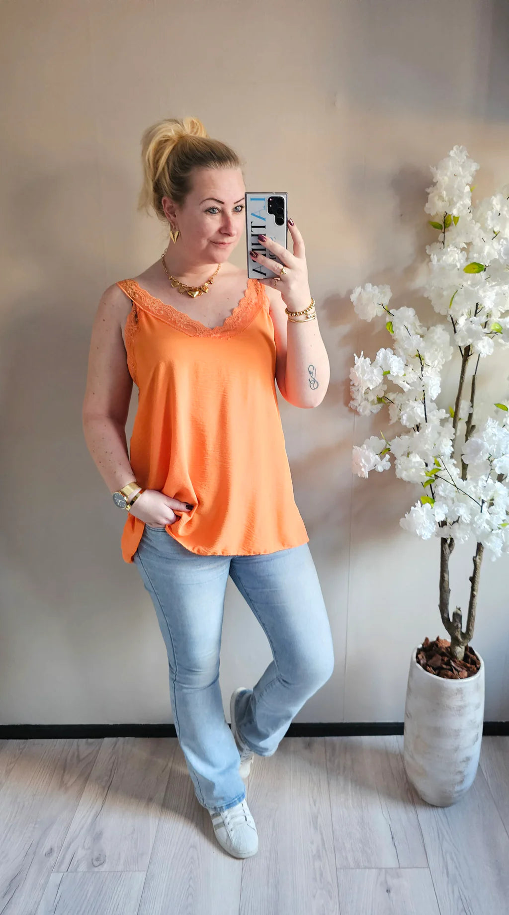 NINA TOP KANT | ORANJE