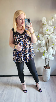 NINA TOP LEOPARD | BLAUW