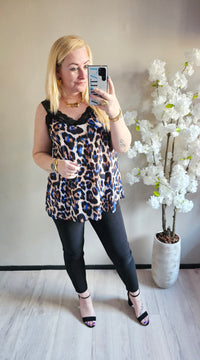 NINA TOP LEOPARD | BLAUW