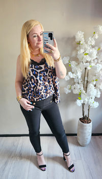 NINA TOP LEOPARD | BLAUW