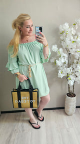 OFF SHOULDER JURK | MINT