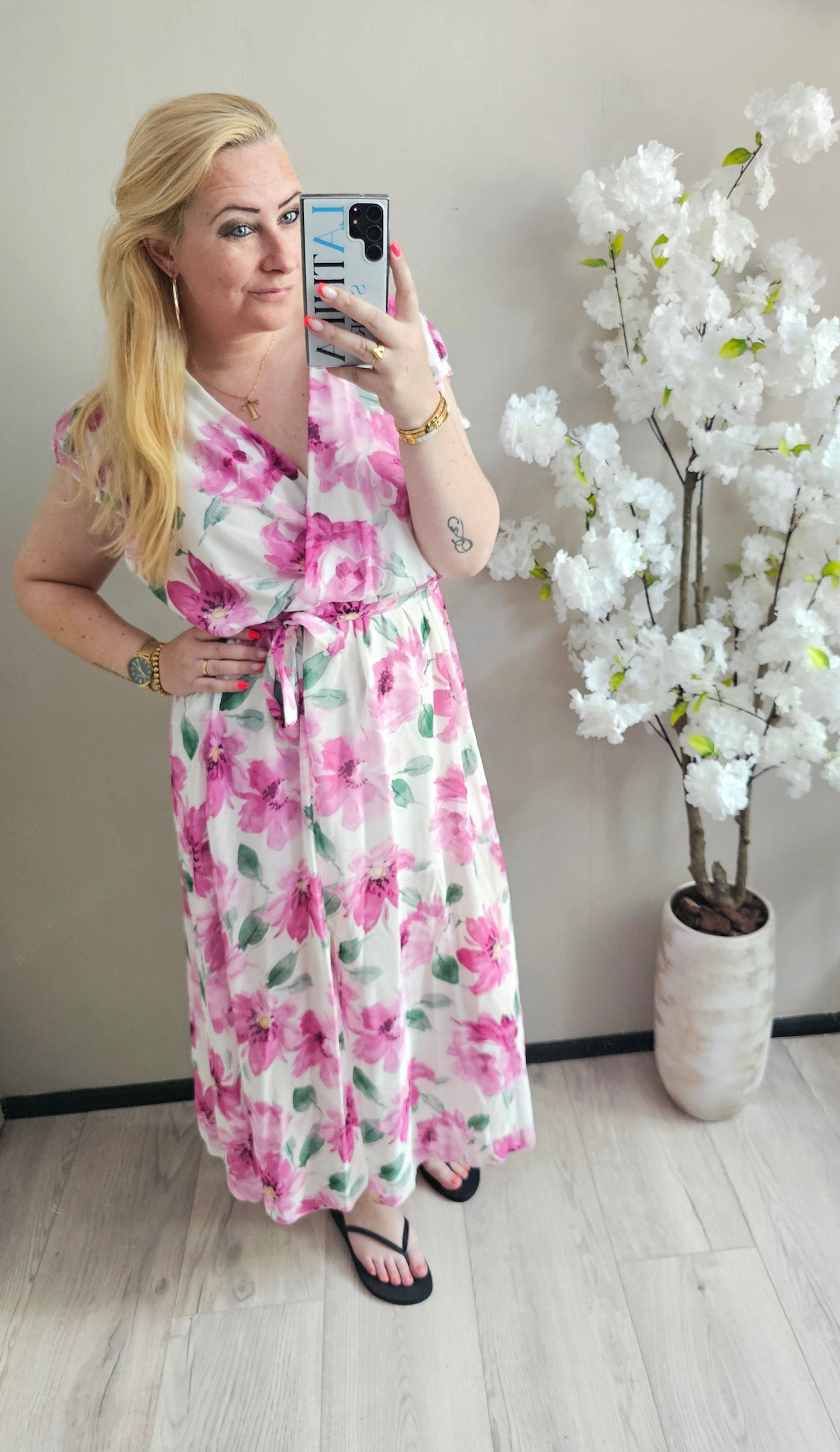 FLOWER DRESS SPLIT | ROZE