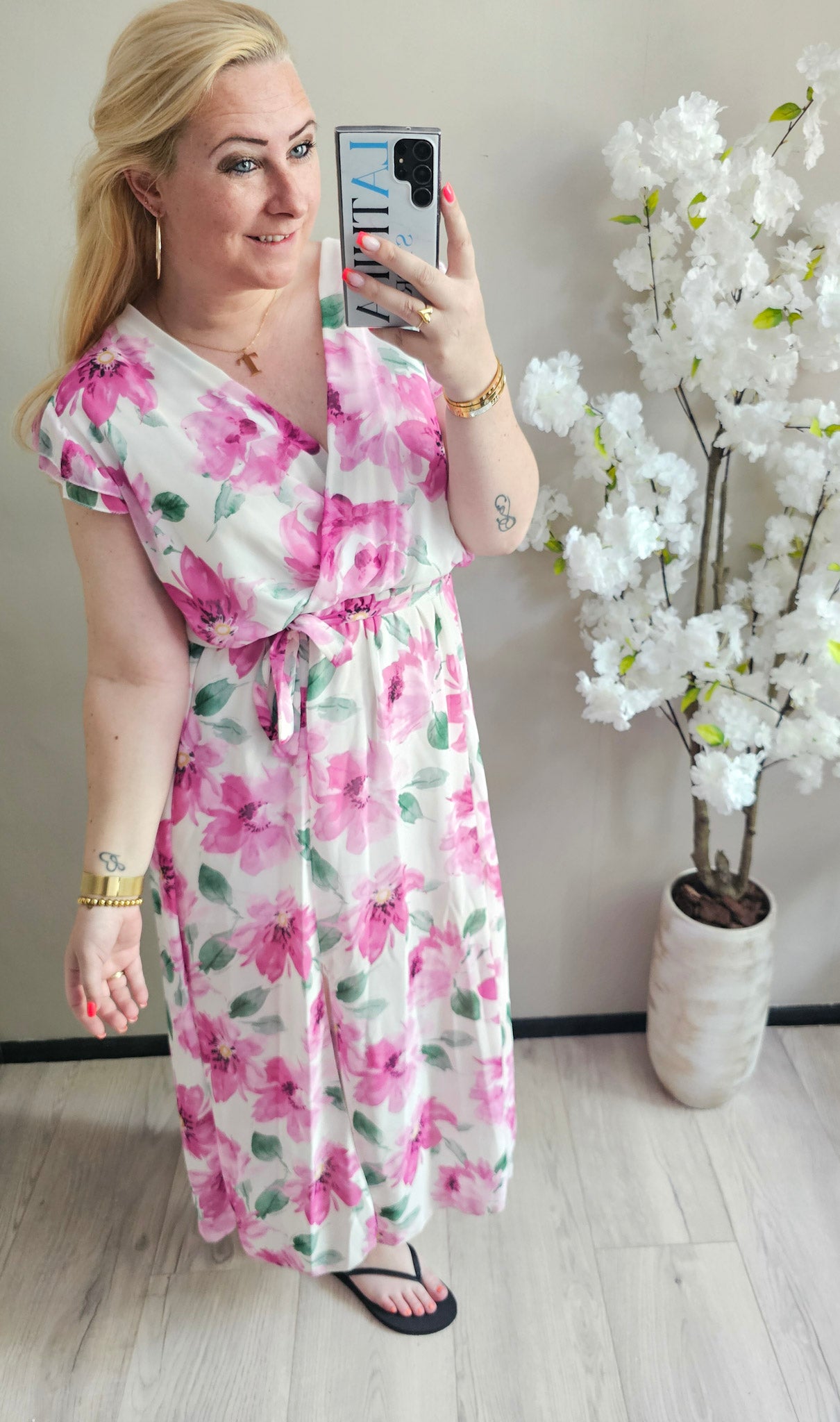 FLOWER DRESS SPLIT | ROZE