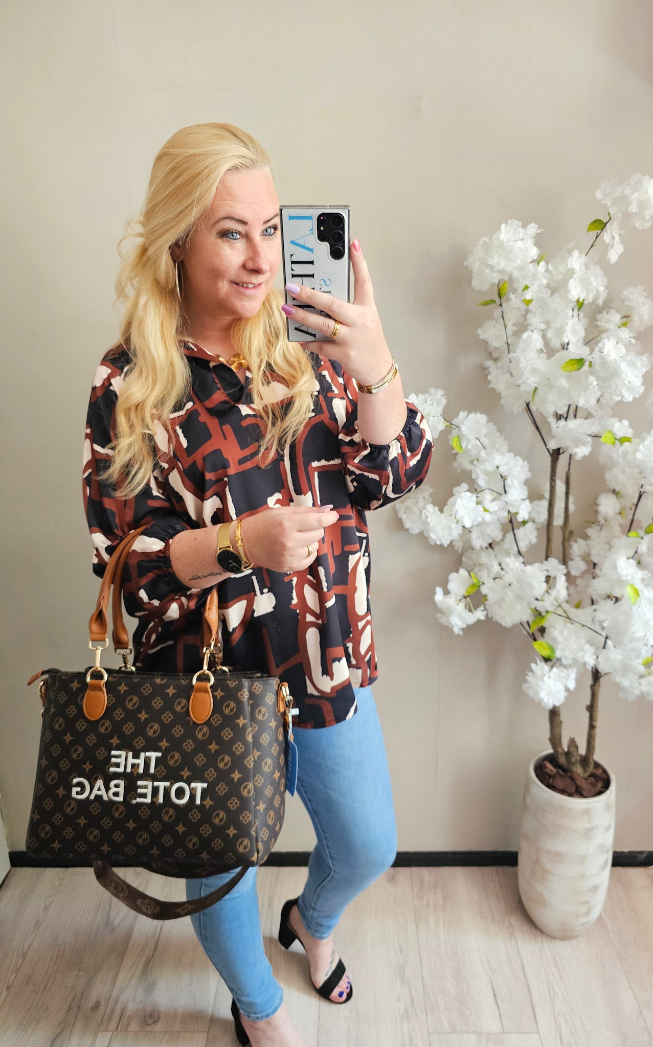 BLOUSE SATIN PRINT | BRUIN