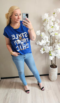 T-SHIRT STYLE | KOBALT BLAUW