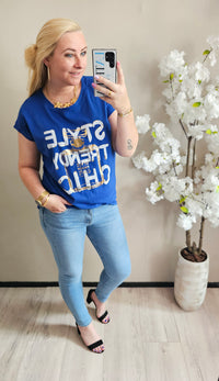T-SHIRT STYLE | KOBALT BLAUW
