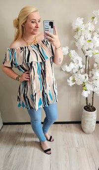 Off the shoulder ruffle top | beige
