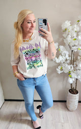 t-shirt leopard wild | creme