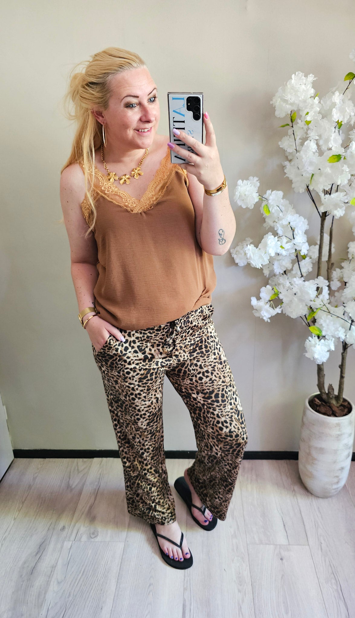 SUMMER PANTS | LEOPARD DARK