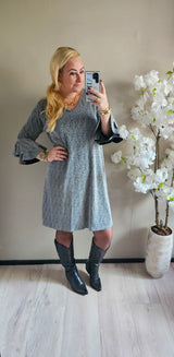 SPARKLE RUFFLE DRESS | ZILVER