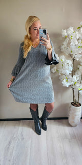 SPARKLE RUFFLE DRESS | ZILVER