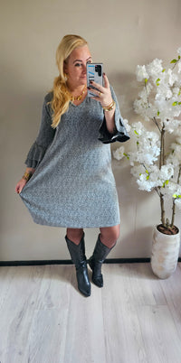 SPARKLE RUFFLE DRESS | ZILVER