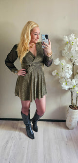 feestjurk met glitters doorzichtige mouwen Lathira Store