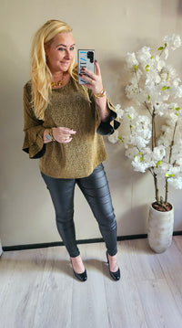 SPARKLE RUFFLE TOP | GOUD