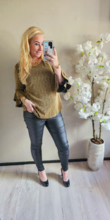 SPARKLE RUFFLE TOP | GOUD