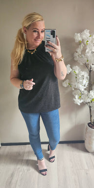 SPARKLE TOP | ZWART