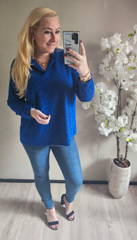 SPARKLE V TOP | BLAUW