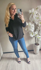 SPARKLE V TOP | ZWART