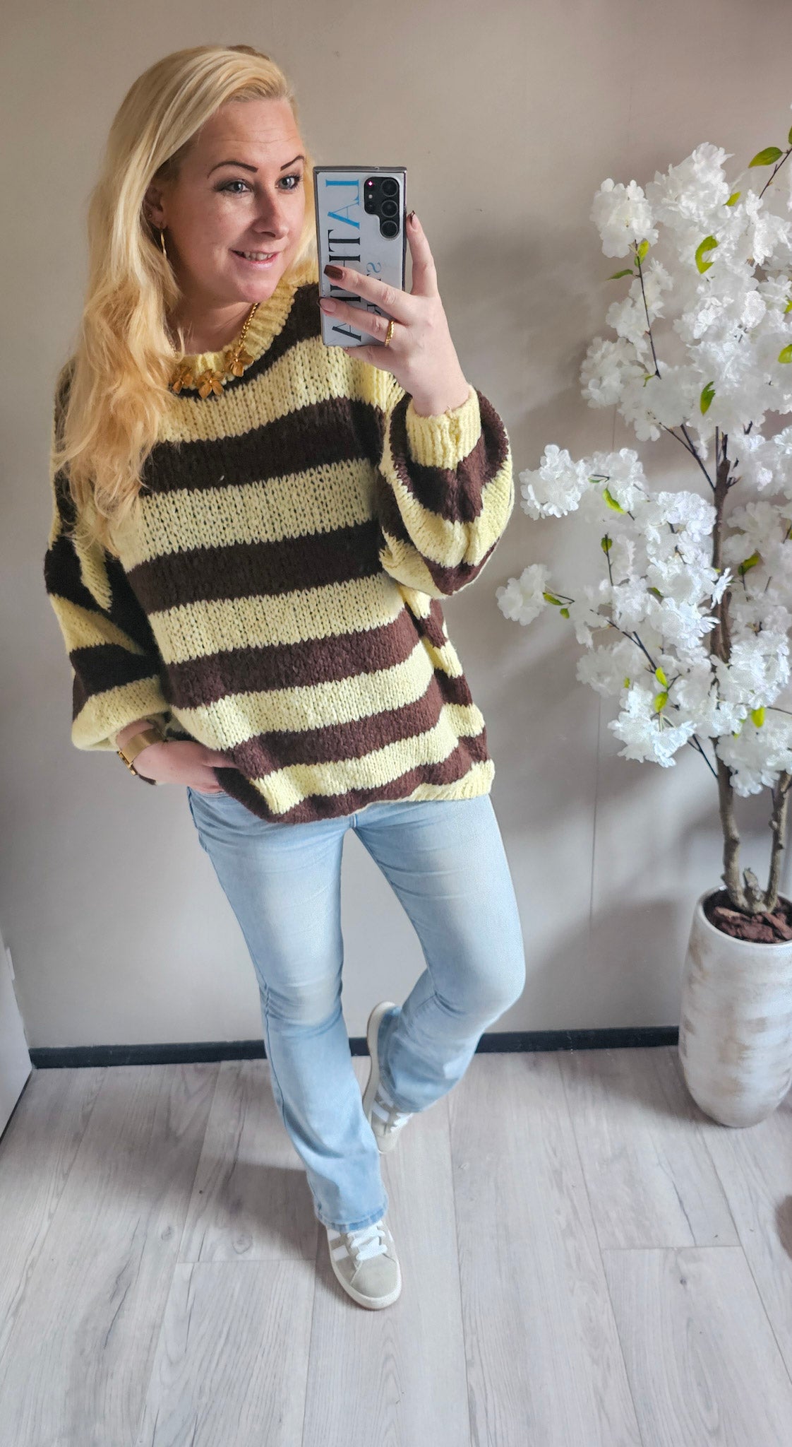 GEBREIDE TRUI STRIPE