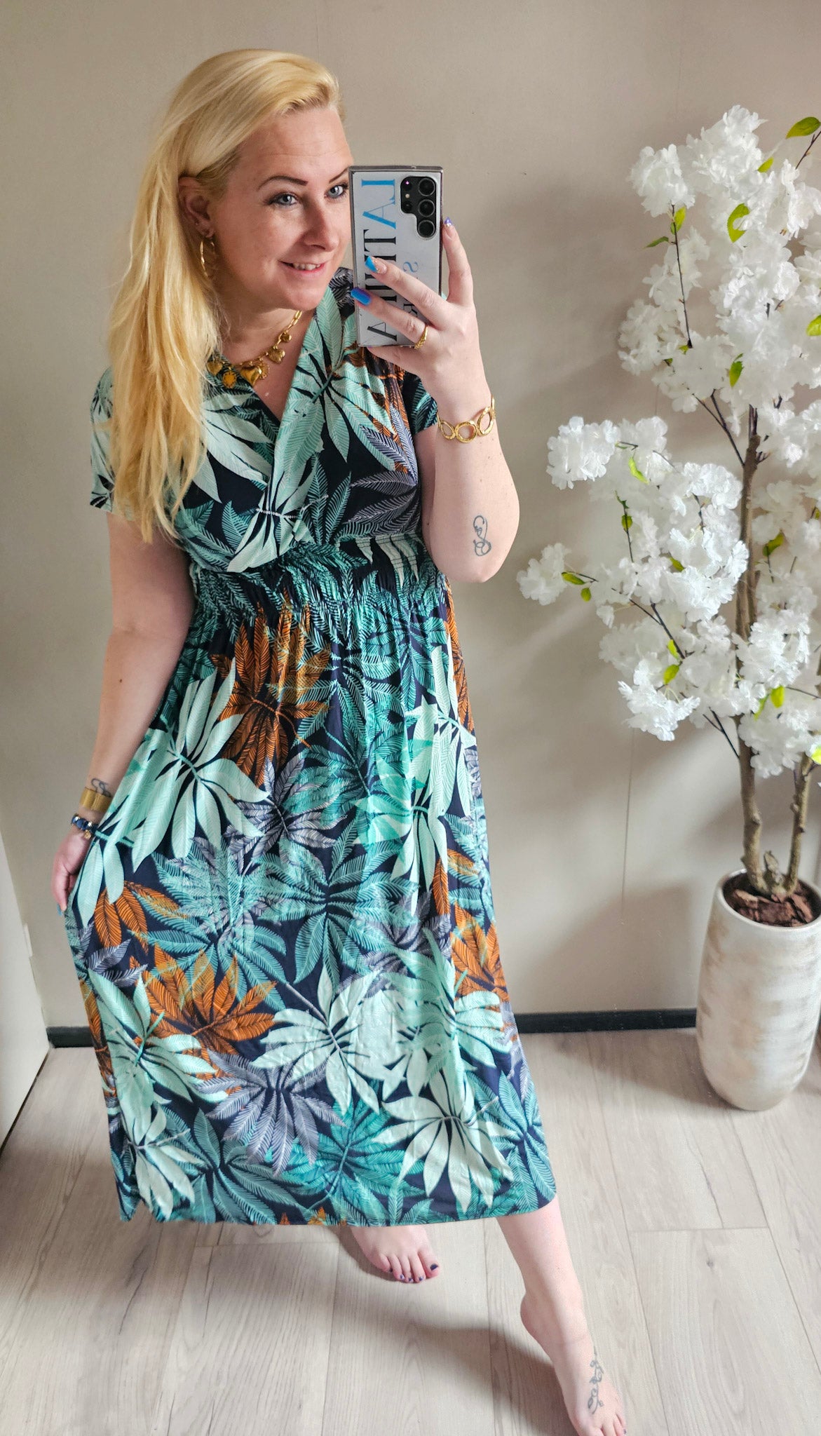MAXI MAGIC JURK FLOWER | MINT