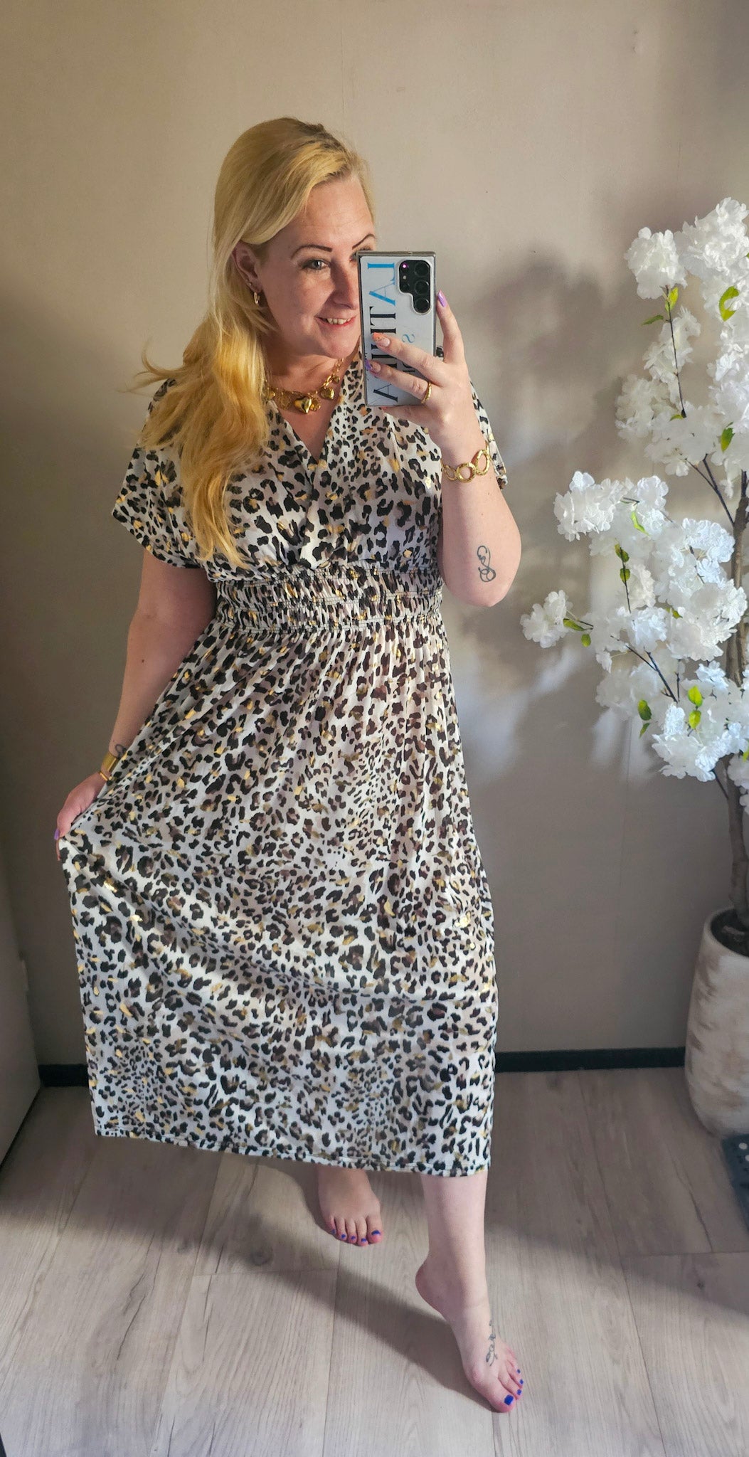 MAXI MAGIC JURK | LEOPARD LIGHT