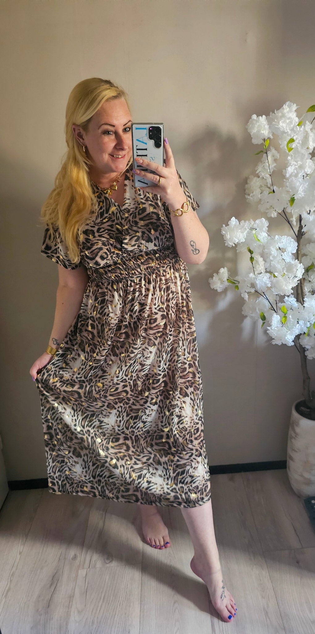 MAXI MAGIC JURK | LEOPARD DARK