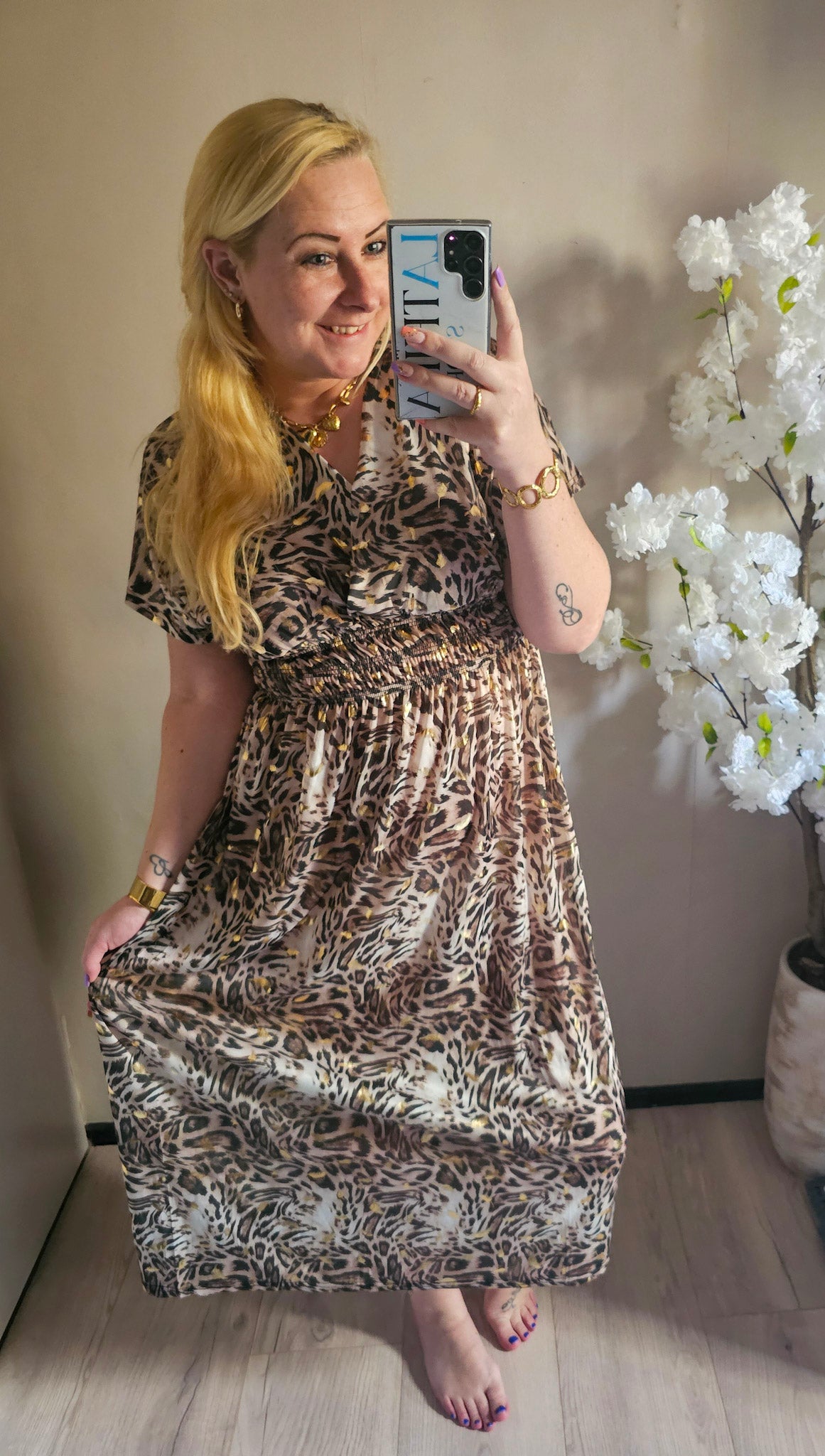 MAXI MAGIC JURK | LEOPARD DARK