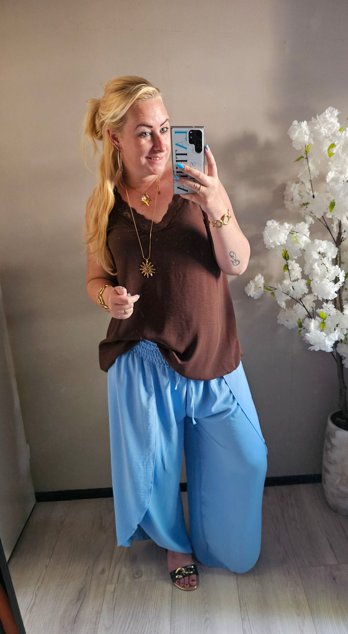 BALLON BROEK SPLIT | LICHT BLAUW
