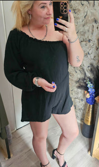 PLAYSUIT KATOEN | ZWART