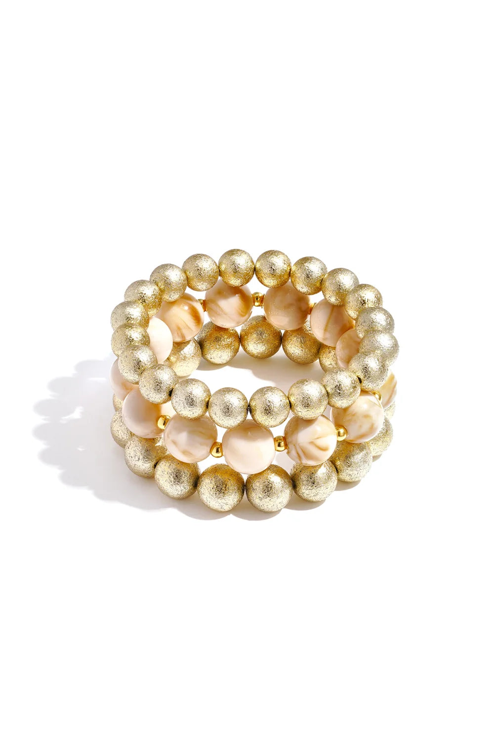 ARMBANDEN SET KRALEN |  CREME/GOUD