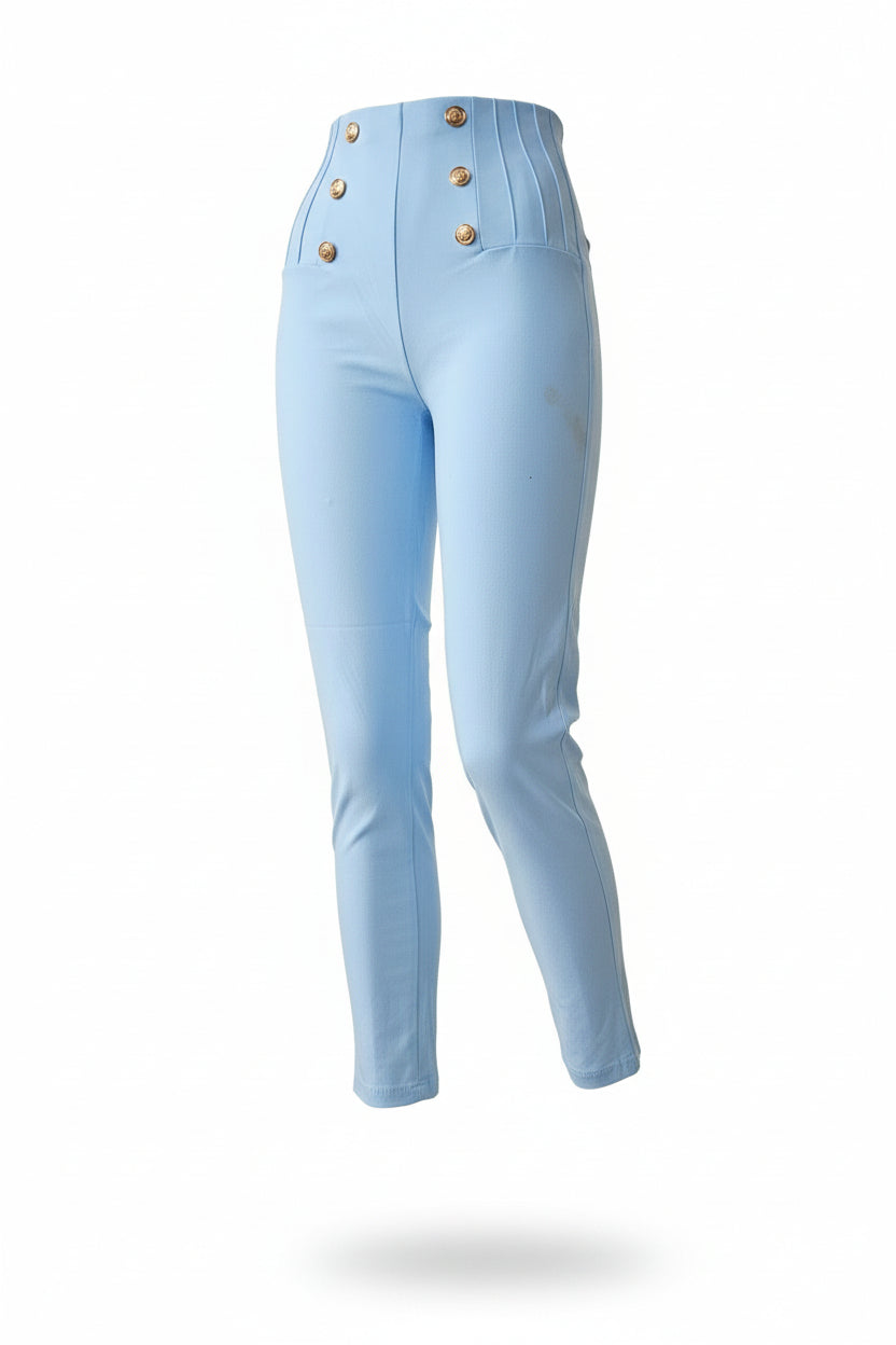 BUTTON COMFY BROEK | BLAUW