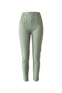 BUTTON COMFY BROEK | OLIJF GROEN