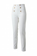 BUTTON COMFY BROEK | WIT
