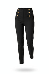 BUTTON COMFY BROEK | ZWART