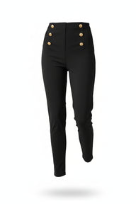 BUTTON COMFY BROEK | ZWART